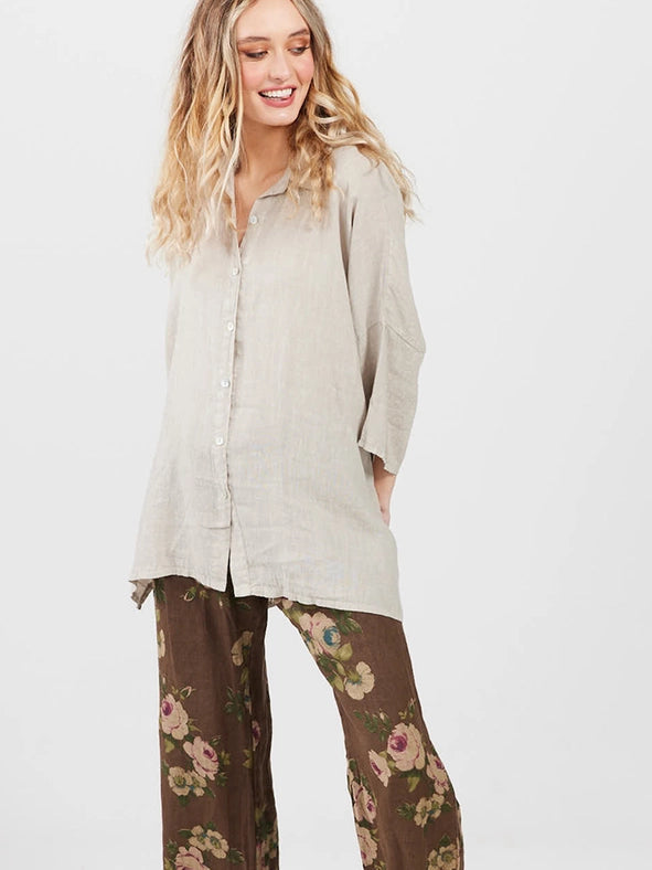 Women's - Eva Linen Floral Pants-Pants-Dress Forum-S/M-Cream-Urbanheer