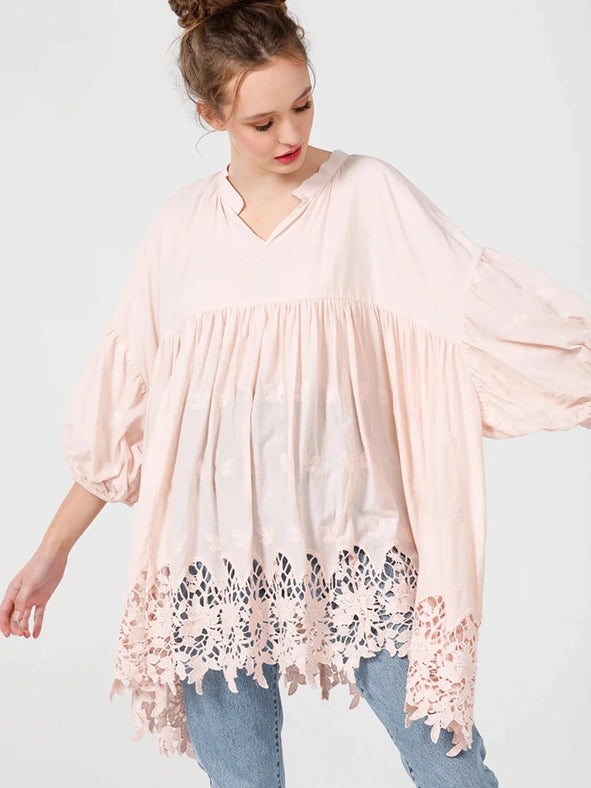 Women's - French Smock-Shirt-Dress Forum-Pink-OS-Urbanheer