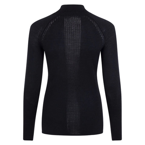 Womens Heavyweight Merino Activewear High Neck Top-Top-Paul James Knitwear-XS-Black-Urbanheer