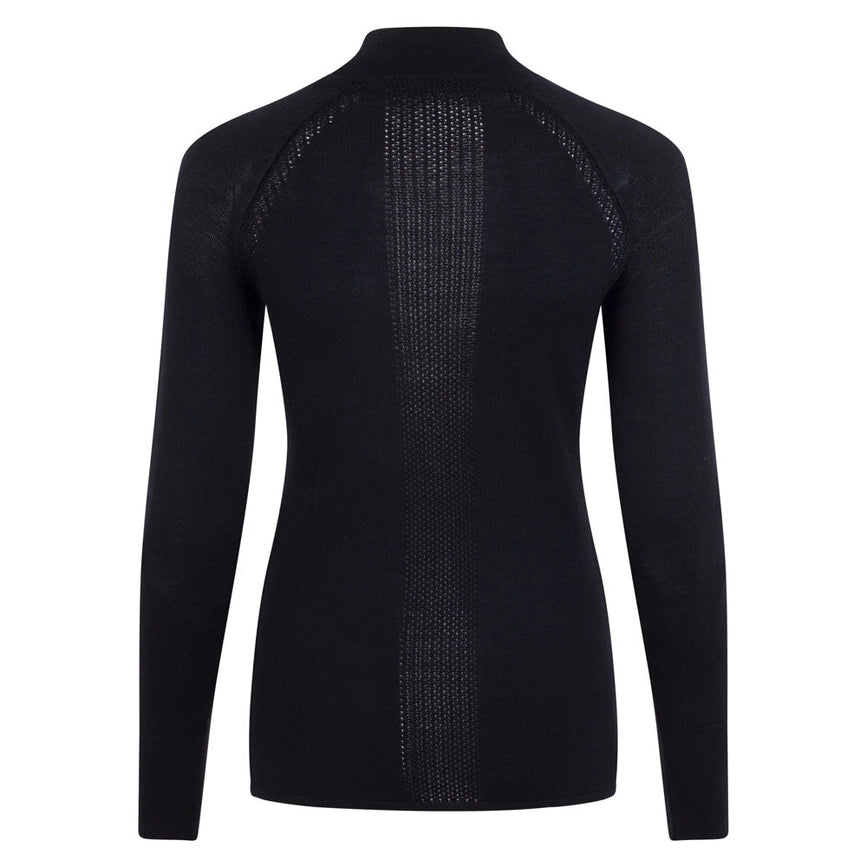 Womens Heavyweight Merino Activewear High Neck Top-Top-Paul James Knitwear-XS-Black-Urbanheer