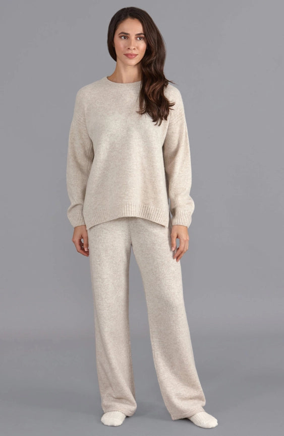 Womens Lambswool Drop Shoulder Jumper Linen-Jumper-Paul James Knitwear-S-Linen-Urbanheer