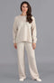 Womens Lambswool Drop Shoulder Jumper Linen-Jumper-Paul James Knitwear-S-Linen-Urbanheer