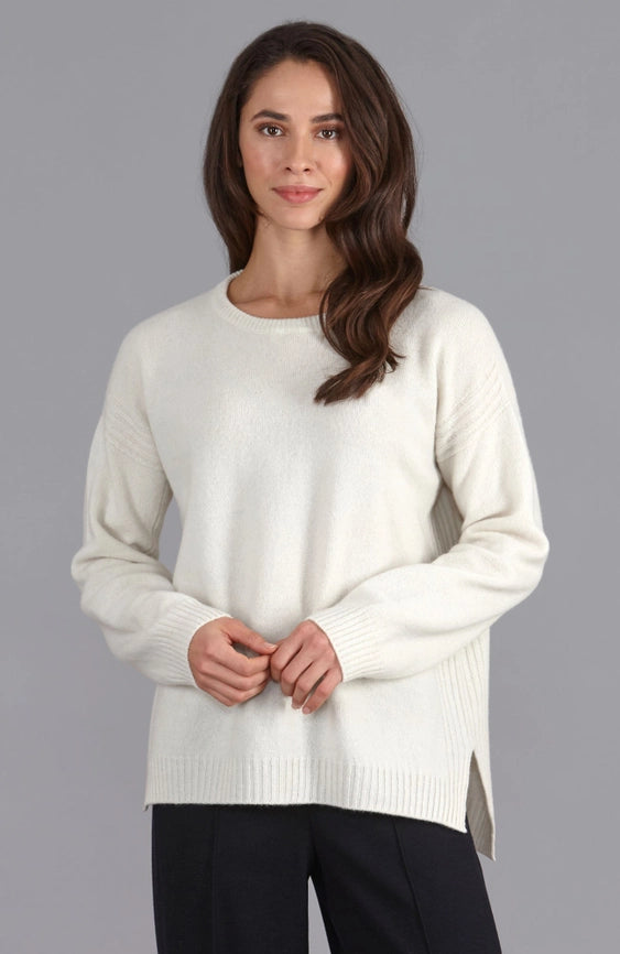 Womens Lambswool Drop Shoulder Jumper Off White-Jumper-Paul James Knitwear-S-Off White-Urbanheer