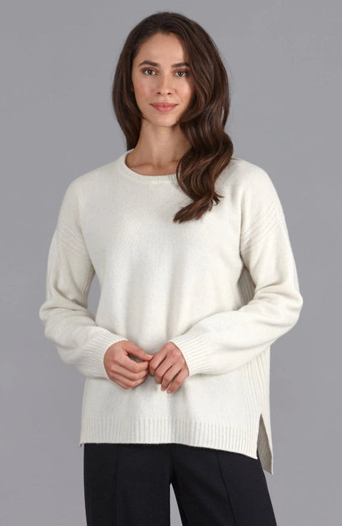 Womens Lambswool Drop Shoulder Jumper Off White-Jumper-Paul James Knitwear-S-Off White-Urbanheer
