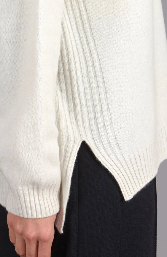 Womens Lambswool Drop Shoulder Jumper Off White-Jumper-Paul James Knitwear-S-Off White-Urbanheer