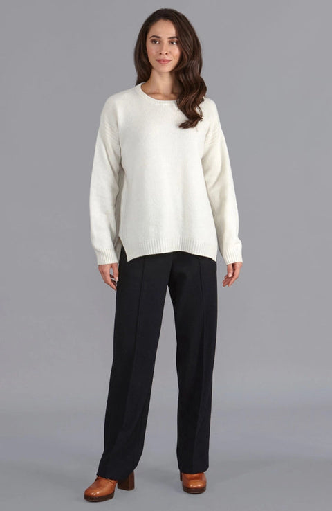 Womens Lambswool Drop Shoulder Jumper Off White-Jumper-Paul James Knitwear-S-Off White-Urbanheer