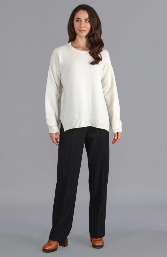 Womens Lambswool Drop Shoulder Jumper Off White-Jumper-Paul James Knitwear-S-Off White-Urbanheer