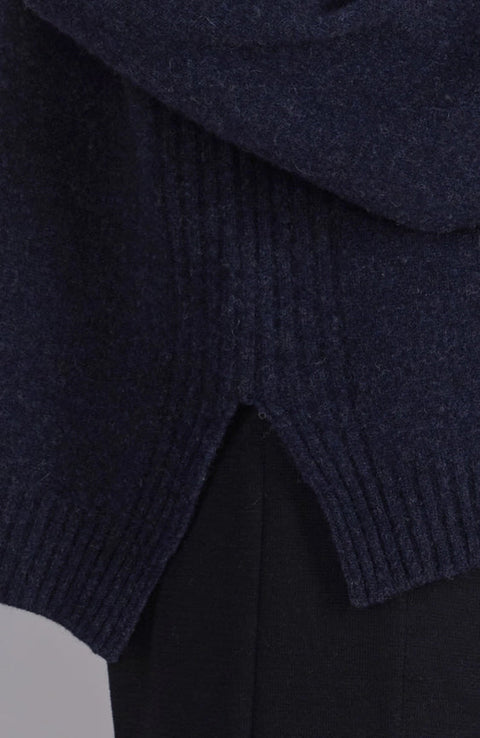 Womens Lambswool Drop Shoulder Jumper Oxford Blue-Jumper-Paul James Knitwear-S-Oxford Blue-Urbanheer