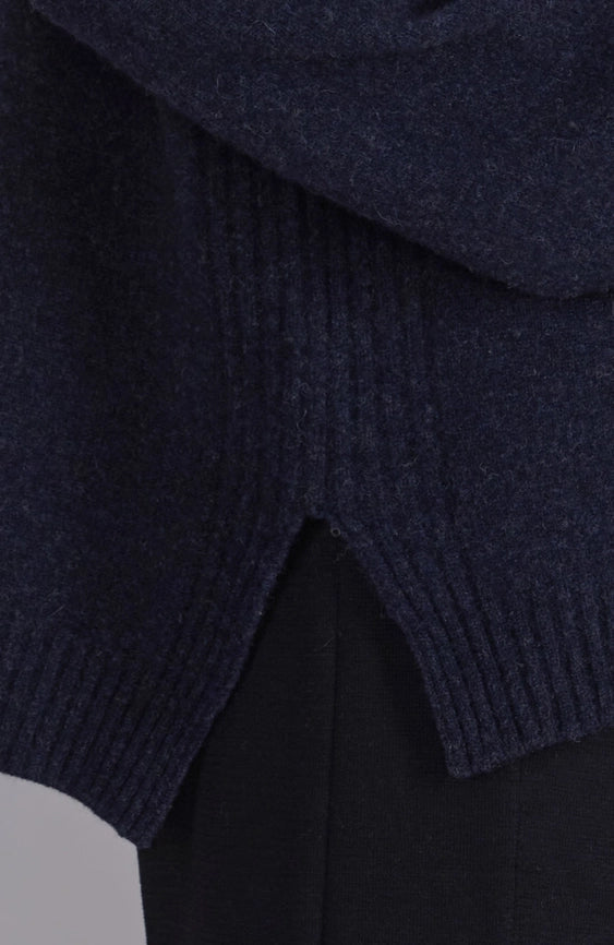 Womens Lambswool Drop Shoulder Jumper Oxford Blue-Jumper-Paul James Knitwear-S-Oxford Blue-Urbanheer