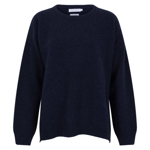 Womens Lambswool Drop Shoulder Jumper Oxford Blue-Jumper-Paul James Knitwear-S-Oxford Blue-Urbanheer