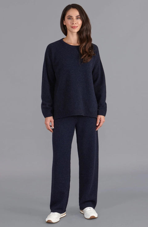 Womens Lambswool Drop Shoulder Jumper Oxford Blue-Jumper-Paul James Knitwear-S-Oxford Blue-Urbanheer