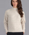 Womens Lambswool Grown On Neck Jumper Linen-Jumper-Paul James Knitwear-S-Linen-Urbanheer