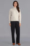 Womens Lambswool Grown On Neck Jumper Linen-Jumper-Paul James Knitwear-S-Linen-Urbanheer