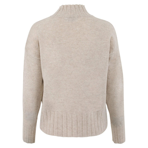Womens Lambswool Grown On Neck Jumper Linen-Jumper-Paul James Knitwear-S-Linen-Urbanheer