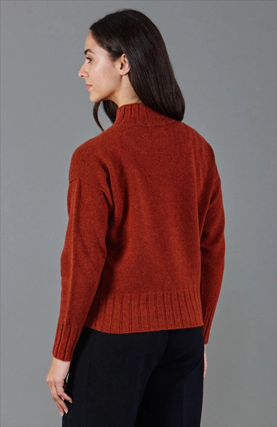 Womens Lambswool Grown On Neck Jumper Tiger-Jumper-Paul James Knitwear-M-Tiger-Urbanheer