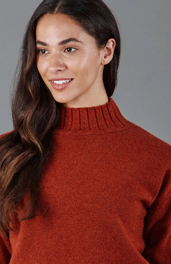 Womens Lambswool Grown On Neck Jumper Tiger-Jumper-Paul James Knitwear-M-Tiger-Urbanheer