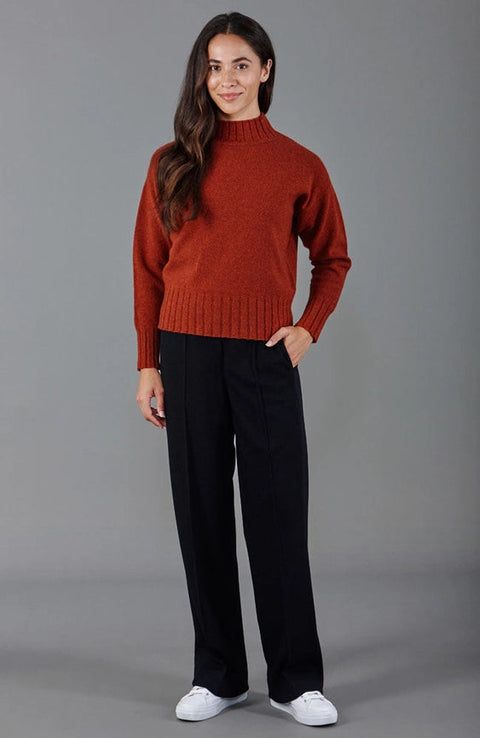 Womens Lambswool Grown On Neck Jumper Tiger-Jumper-Paul James Knitwear-M-Tiger-Urbanheer