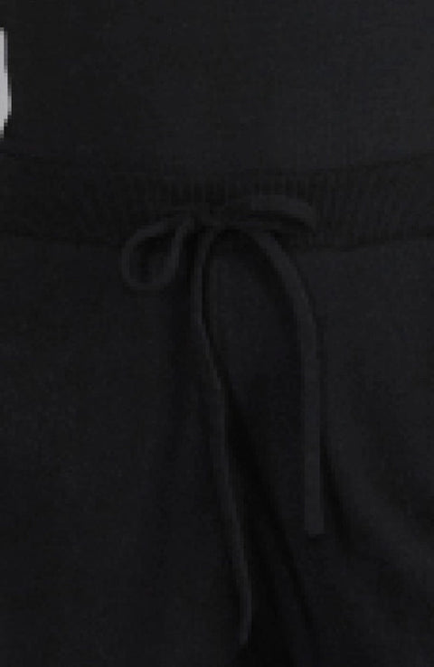 Womens Lambswool Knitted Trousers Black-Trousers-Paul James Knitwear-S-Regular-Urbanheer