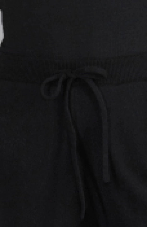 Womens Lambswool Knitted Trousers Black-Trousers-Paul James Knitwear-S-Regular-Urbanheer