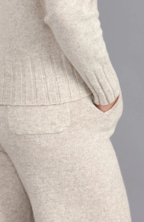 Womens Lambswool Knitted Trousers Linen-Trousers-Paul James Knitwear-S-Regular-Urbanheer