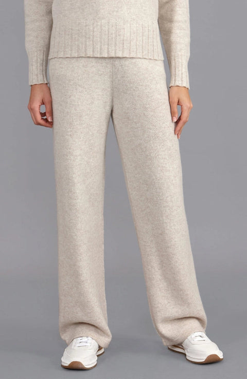 Womens Lambswool Knitted Trousers Linen-Trousers-Paul James Knitwear-S-Regular-Urbanheer