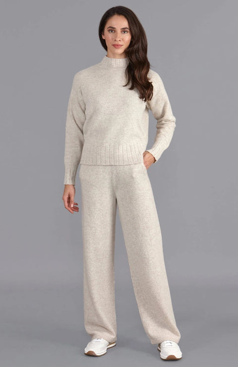 Womens Lambswool Knitted Trousers Linen-Trousers-Paul James Knitwear-S-Regular-Urbanheer