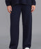 Womens Lambswool Knitted Trousers Oxford Blue-Trousers-Paul James Knitwear-S-Regular-Urbanheer