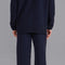 Womens Lambswool Knitted Trousers Oxford Blue-Trousers-Paul James Knitwear-S-Regular-Urbanheer
