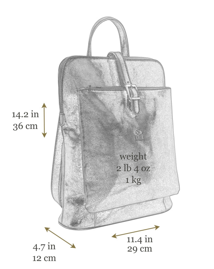 Women's Leather Backpack, Convertible Bag - Emma-Backpacks-Time Resistance-11.4 x 4.7 x 10.2 in (29 x 12 x 26 cm-Brown-Urbanheer