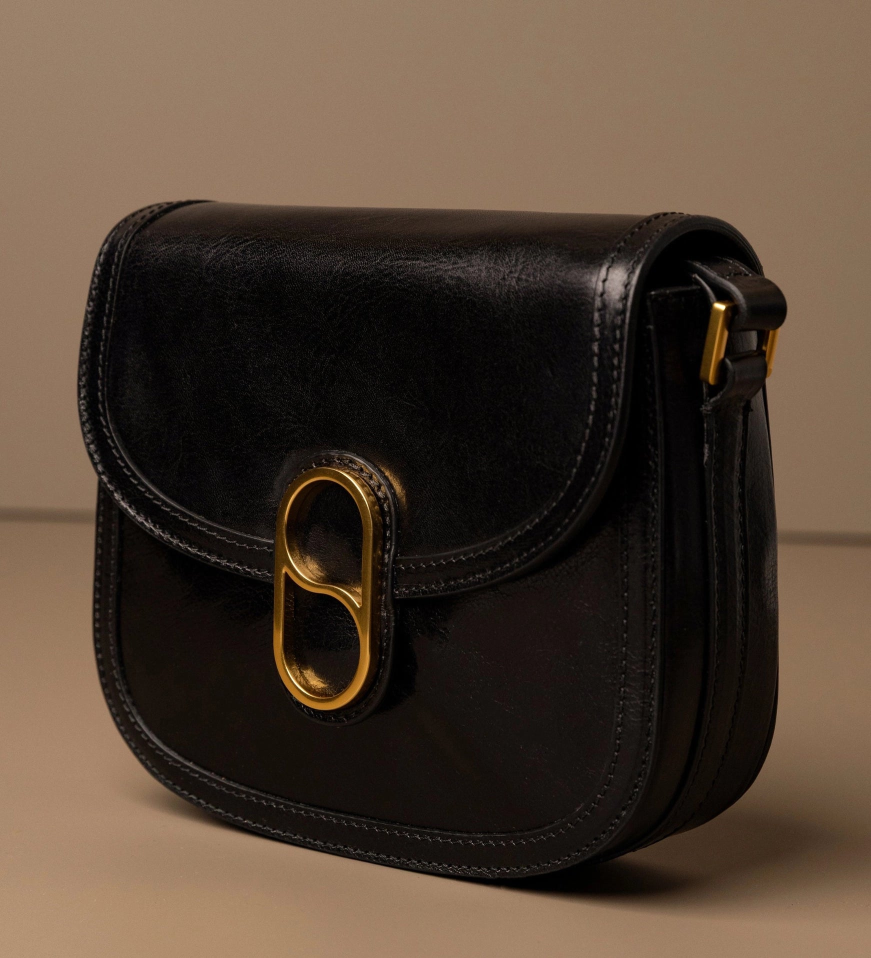 Women's Leather Saddle Bag Crossbody Bag - Villette