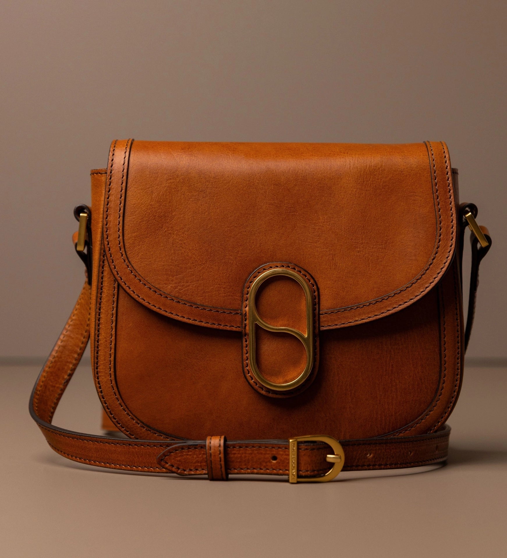 Women's Leather Saddle Bag Crossbody Bag - Villette