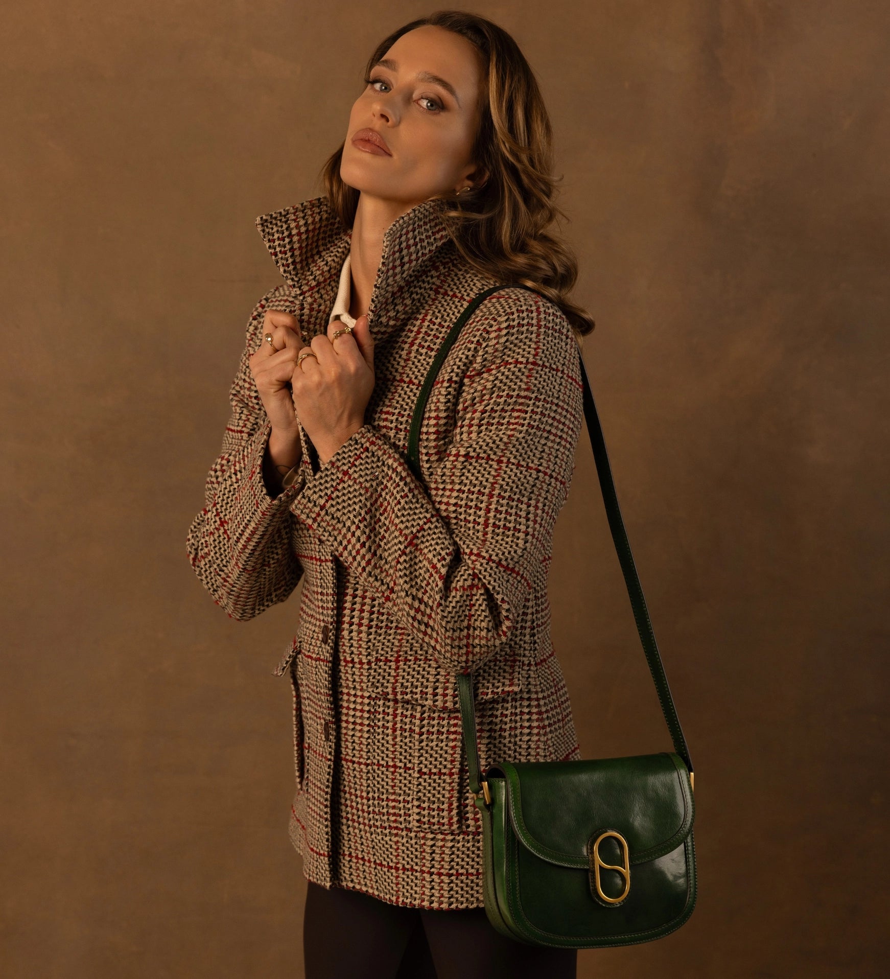 Women's Leather Saddle Bag Crossbody Bag - Villette