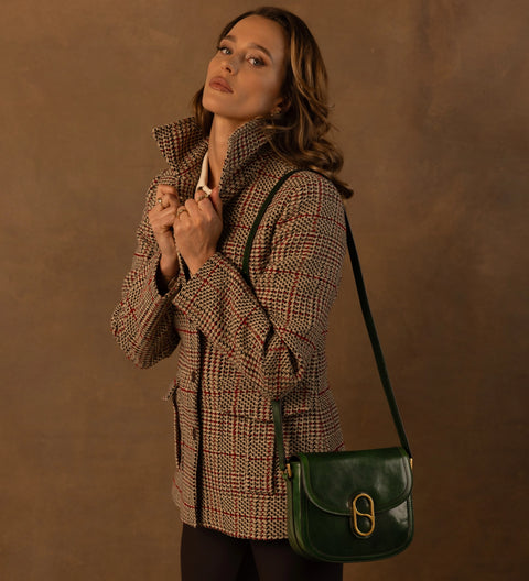 Women's Leather Saddle Bag Crossbody Bag - Villette
