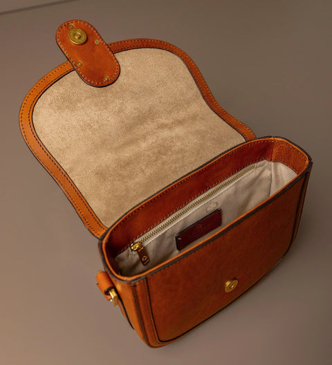Women's Leather Saddle Bag Crossbody Bag - Villette
