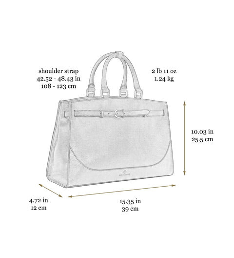 Womens Leather Tote Bag Work Bag - Shirley