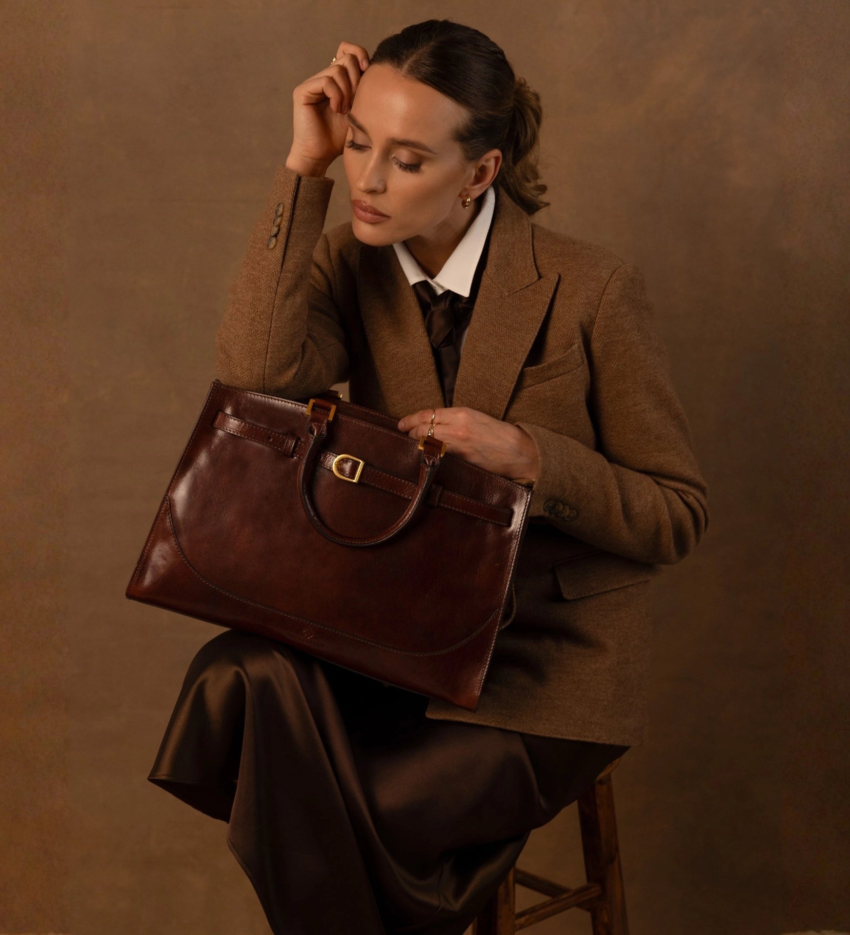 Womens Leather Tote Bag Work Bag - Shirley
