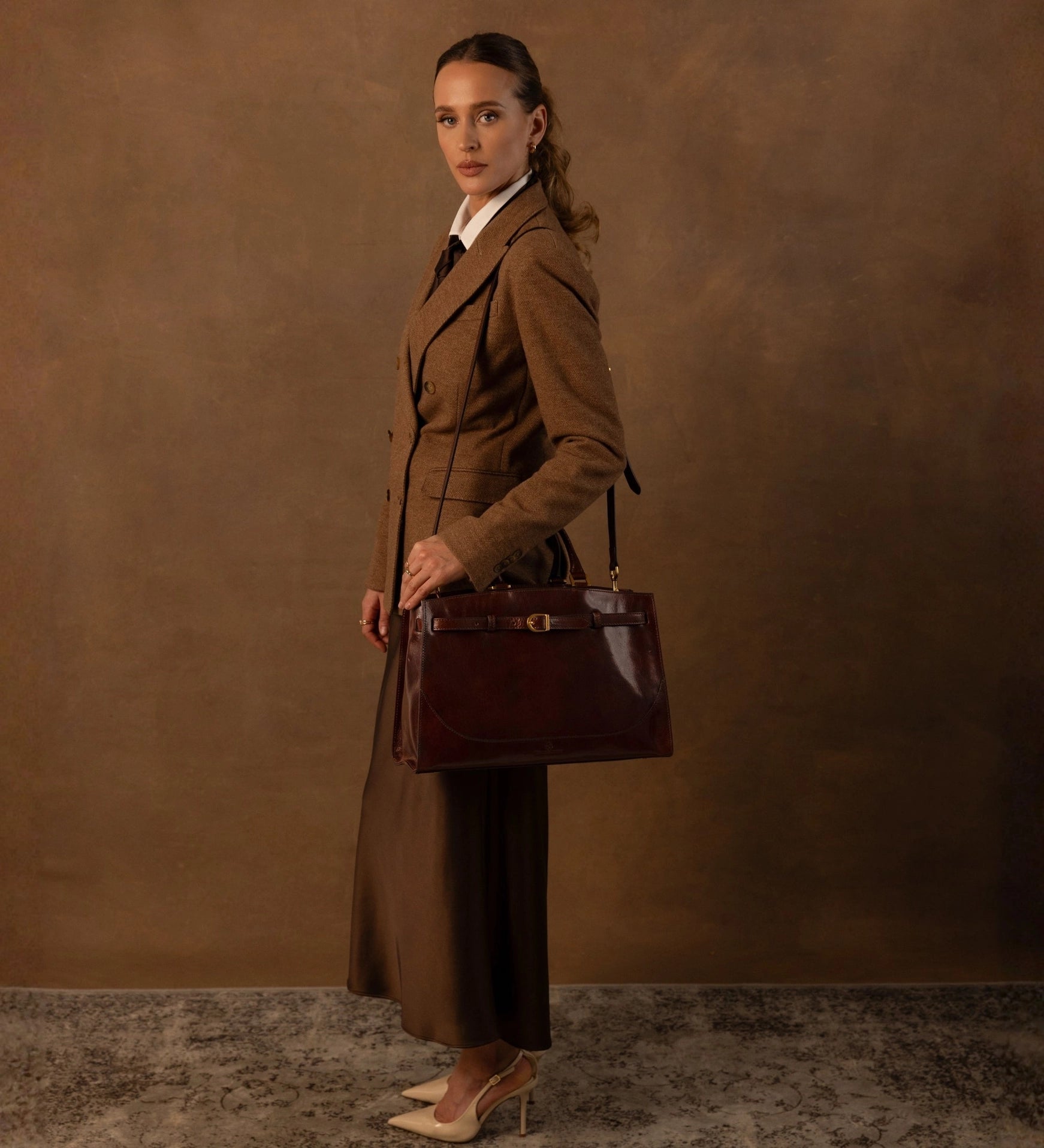 Womens Leather Tote Bag Work Bag - Shirley
