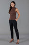 Womens Lightweight 100% Cotton Roll Neck Sleeveless Jumper-Tank Top-Paul James Knitwear-M-Khaki-Urbanheer