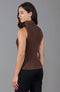 Womens Lightweight 100% Cotton Roll Neck Sleeveless Jumper-Tank Top-Paul James Knitwear-M-Khaki-Urbanheer