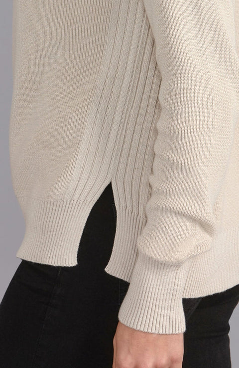 Womens Lightweight Cotton Fisherman Rib Jumper-Jumper-Paul James Knitwear-S-Linen-Urbanheer