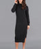 Womens Lightweight Cotton Mock Neck Dress-Dress-Paul James Knitwear-S-Black-Urbanheer