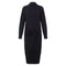 Womens Lightweight Cotton Mock Neck Dress-Dress-Paul James Knitwear-S-Black-Urbanheer