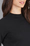 Womens Lightweight Cotton Mock Neck Dress-Dress-Paul James Knitwear-S-Black-Urbanheer
