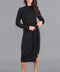 Womens Lightweight Cotton Mock Neck Dress-Dress-Paul James Knitwear-S-Black-Urbanheer