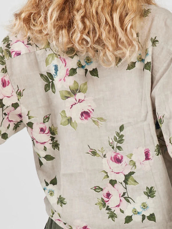 Women's - Linen Floral Teddy Shirt-Shirt-Dress Forum-OS-Seamist-Urbanheer