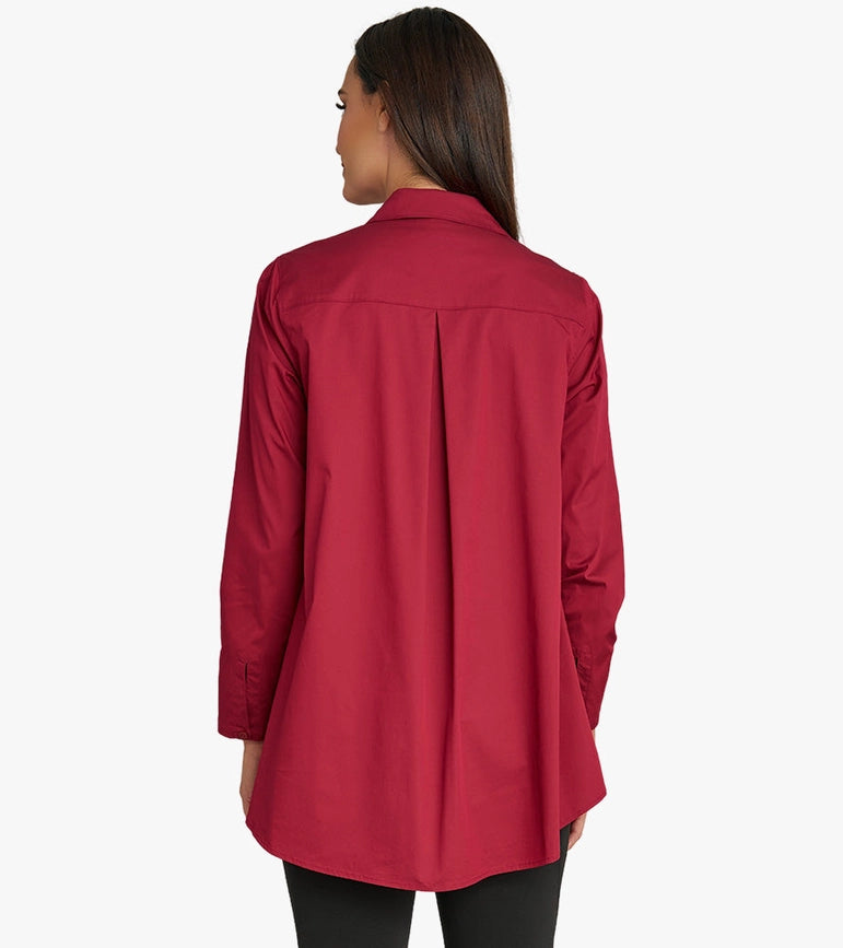 Women's Long Sleeve A-Line Button Front Prime Time Tunic BEET-Tunic-Stella Carakasi-XS-BEET-Urbanheer