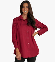 Women's Long Sleeve A-Line Button Front Prime Time Tunic BEET-Tunic-Stella Carakasi-XS-BEET-Urbanheer
