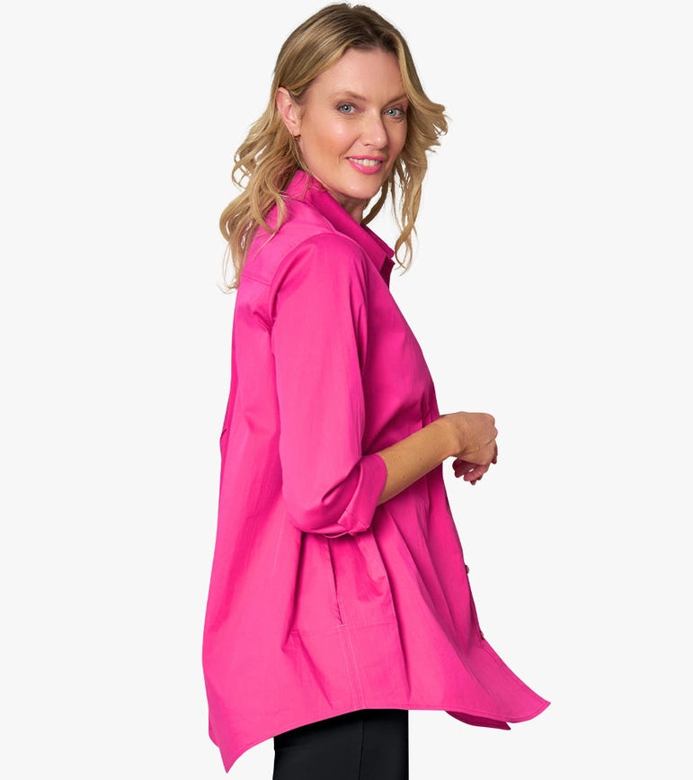 Women's Long Sleeve A-Line Button Front Prime Time Tunic ORCHID-Tunic-Stella Carakasi-XS-ORCHID-Urbanheer