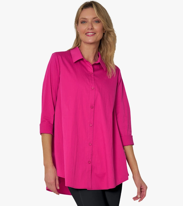 Women's Long Sleeve A-Line Button Front Prime Time Tunic ORCHID-Tunic-Stella Carakasi-XS-ORCHID-Urbanheer