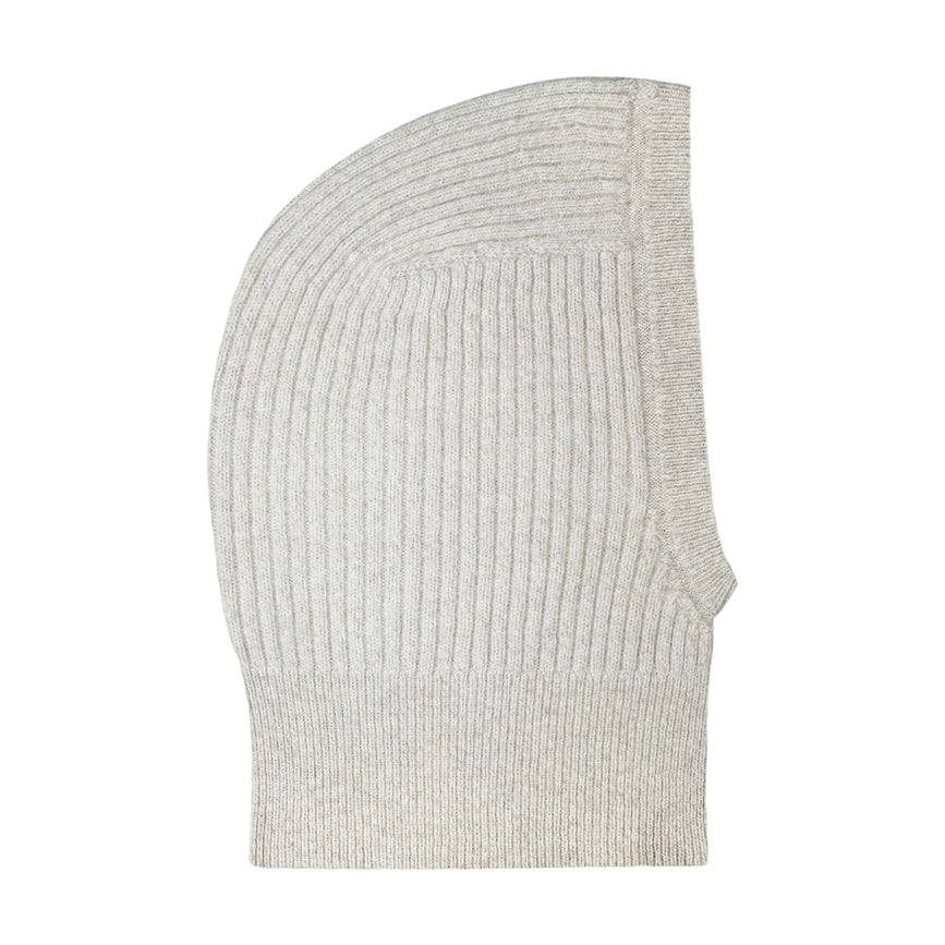 Womens Merino Cashmere Ribbed Balaclava-Balaclava-Paul James Knitwear-Polar Grey-Urbanheer